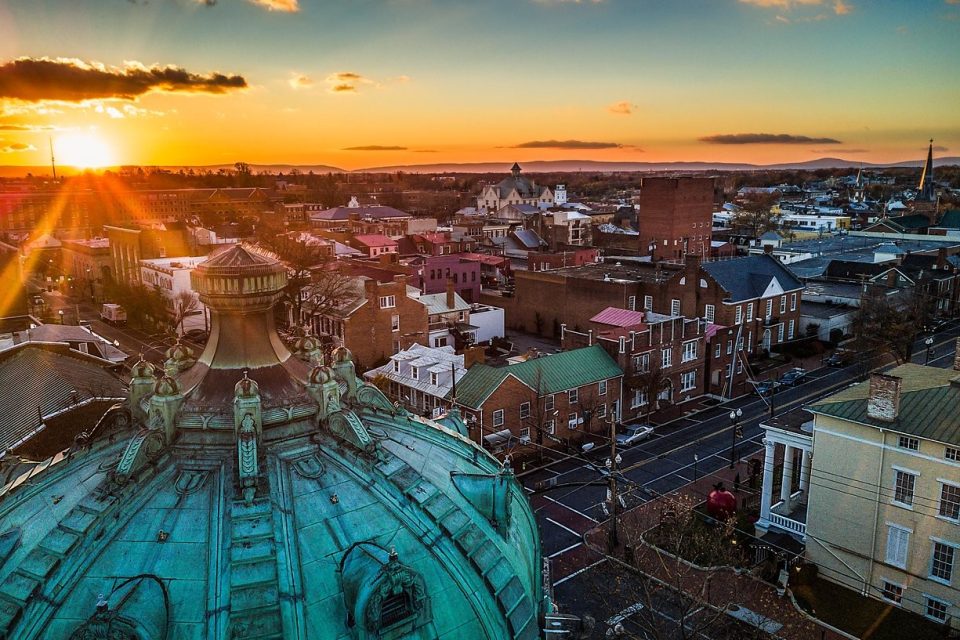 City Of Winchester, Virginia At Sunset