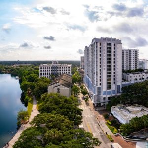 A beautiful shot of Lake Eola Park in Downtown Orlando, Florida