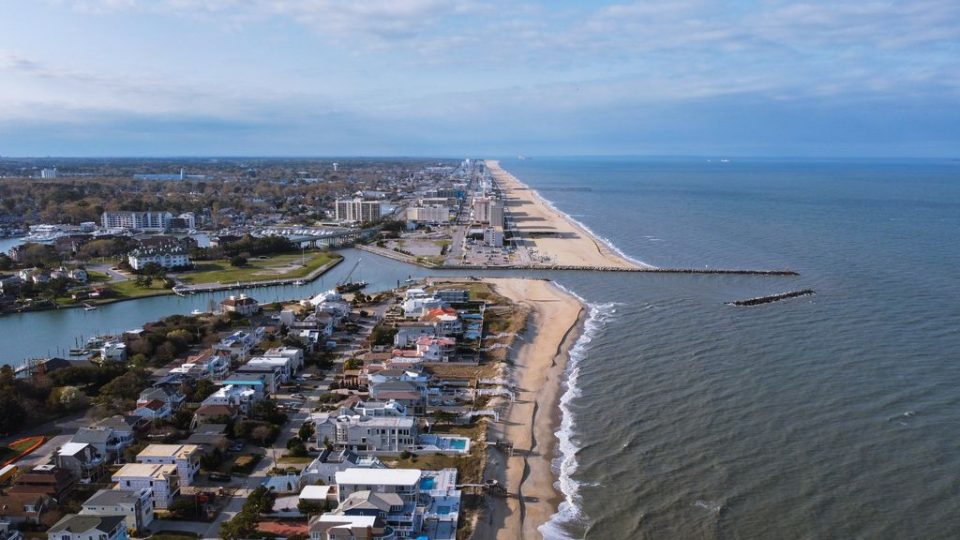 Outlet Along Virginia Beach, Virginia Shoreline