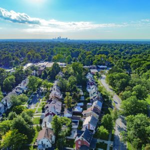 Cleveland heights, Ohio With Downtown Skyline In The Background