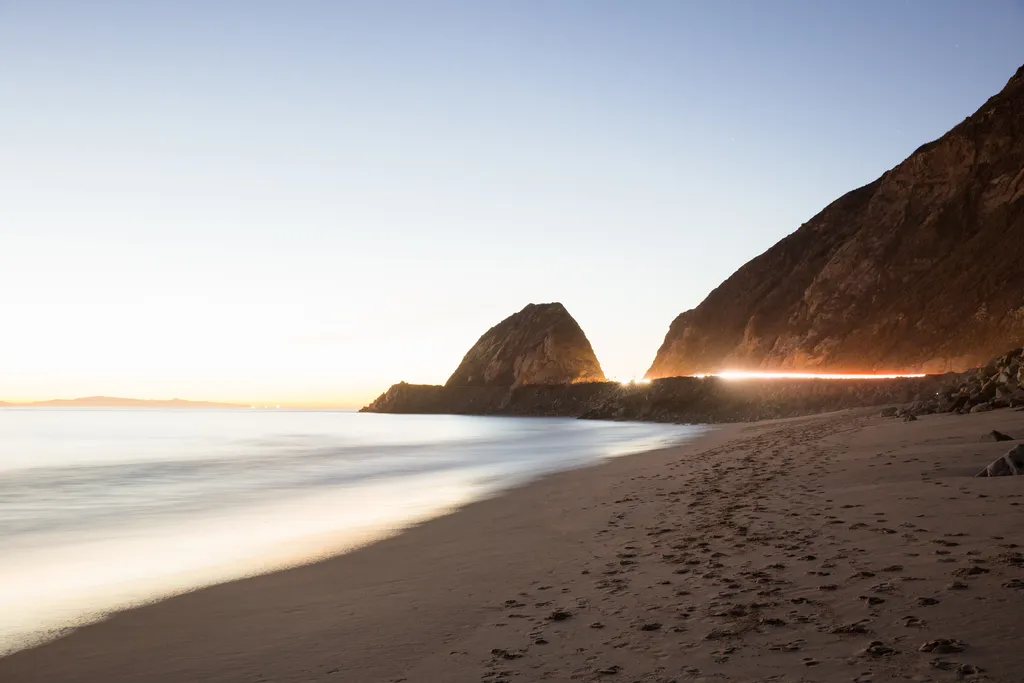 California Coast At Dusk In Malibu
