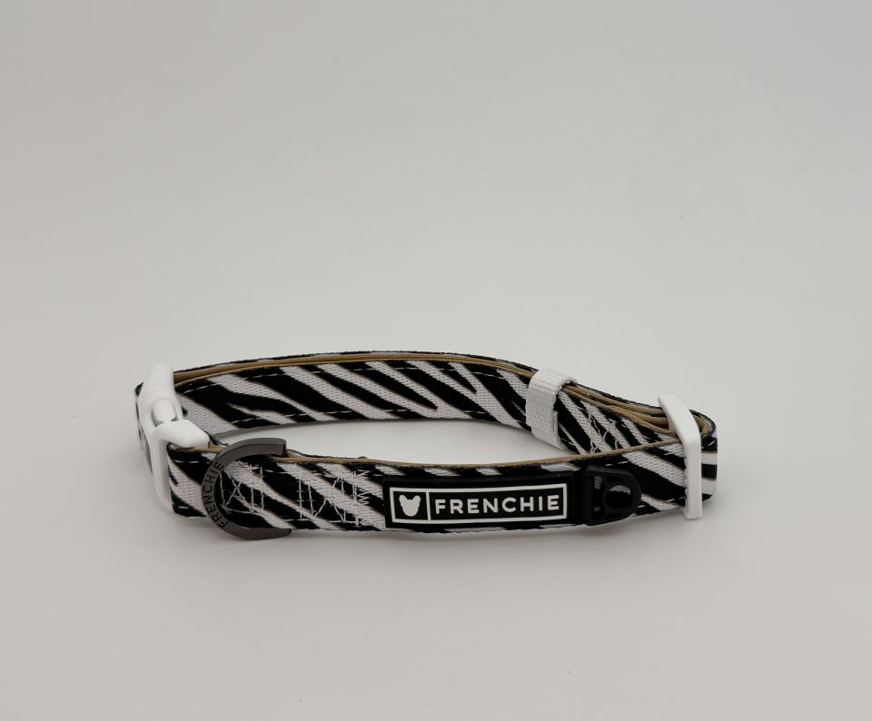 White Zebra Adjustable Frenchie Collar - Image 2